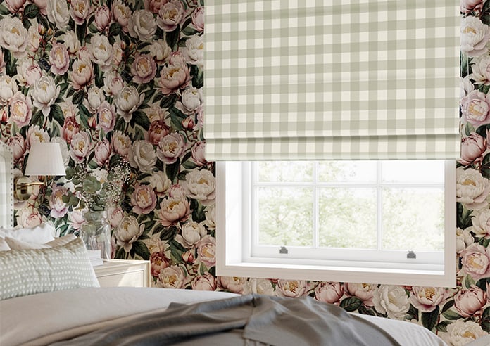 Gingham, Bud Green - Twist&Fit Roman Blind - Image 5